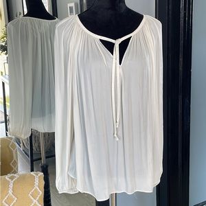 Jennifer Lopez Beige sheer blouse size XL with front tie